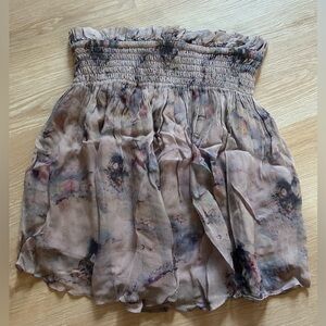 IRO Floral Ruffled Skirt lavender and purple xs